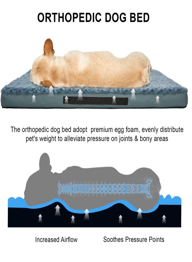 Kimpets Orthopedic Dog Beds for Crate with Removable Washable Cover Egg-Crate Foam Pet Pad Mat with Anti-Slip Bottom,Waterproof Dog Beds Small Sized，20x16 Inch - Image 2